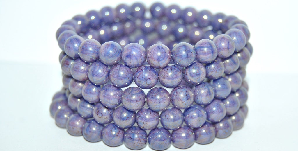 Round Pressed Glass Beads Druck, 24010 Terracotta Red (24010 15495), Glass, Czech Republic