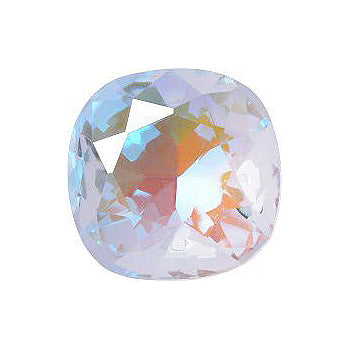 Rounded Square Faceted Pointed Back (Doublets) Crystal Glass Stone, White 12 Transparent With Ab (000300-Abb), Czech Republic