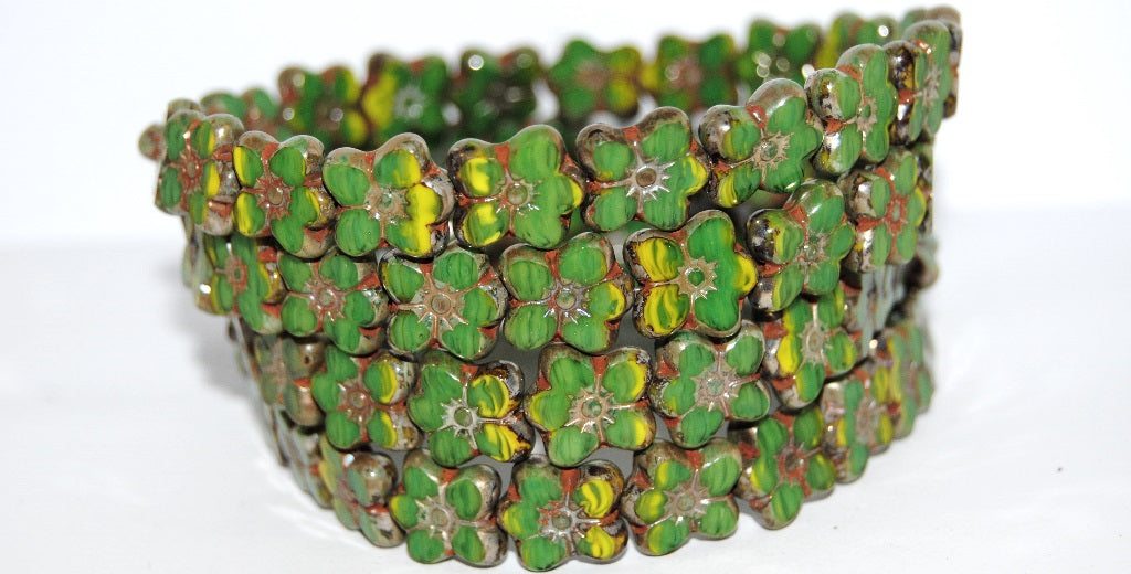 Table Cut Flower Beads Linum, (53328312 43400), Glass, Czech Republic