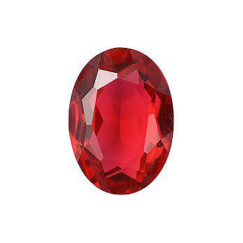 Oval Faceted Pointed Back (Doublets) Crystal Glass Stone, Red 8 Transparent (70140-K), Czech Republic