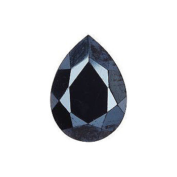 Pear Faceted Pointed Back (Doublets) Crystal Glass Stone, Blue 8 Opaque With Blue Hematite (23980-Bh), Czech Republic