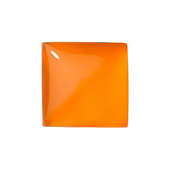 Square Cabochons Flat Back Crystal Glass Stone, Orange 2 Transparent (90000), Czech Republic