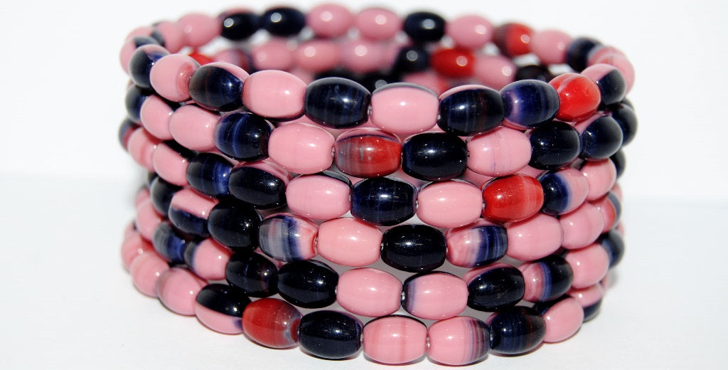 Olive Oval Pressed Glass Beads, 330773020 (330773020), Glass, Czech Republic