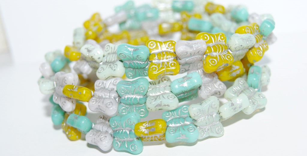Butterfly Pressed Glass Beads, Mixed Colors Gy 54201 (Mix Gy 54201), Glass, Czech Republic
