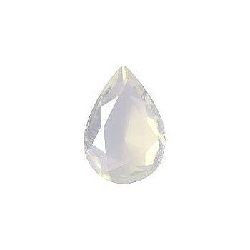 Pear Faceted Pointed Back (Doublets) Crystal Glass Stone, Yellow 12 Milky Colours (Milky-Yellow), Czech Republic