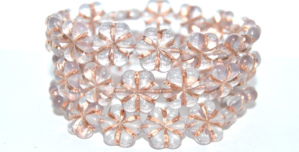 6-Petal Flower Pressed Glass Beads, (1000 54200), Glass, Czech Republic