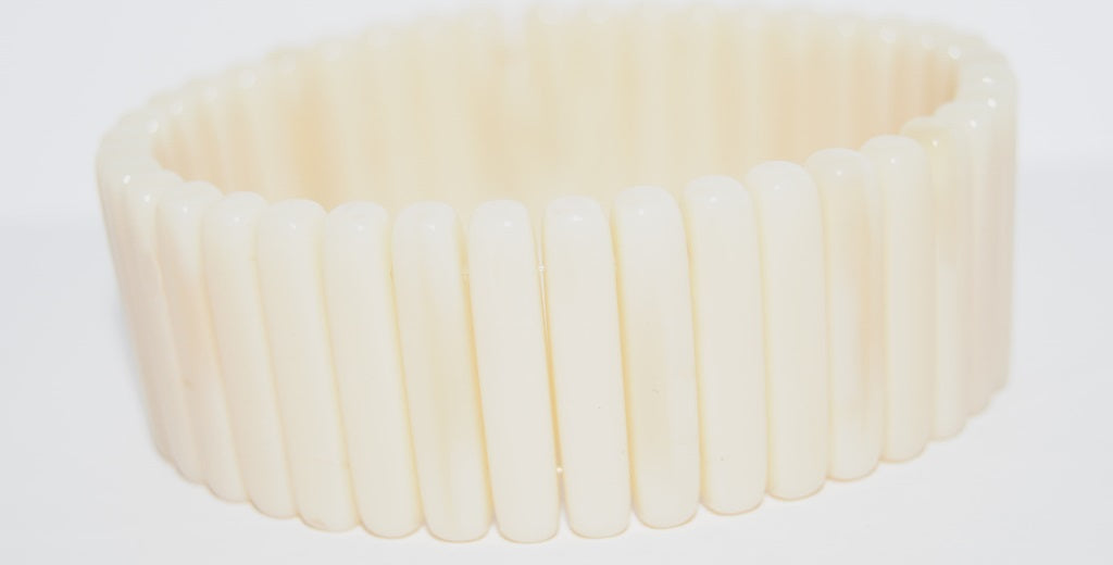 2-Hole Czech Glass Pressed Beads Rectangle Fence, 11110 (11110), Glass, Czech Republic