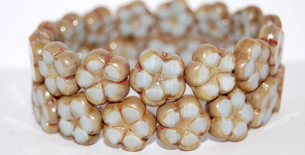 Table Cut Flower Beads, (46006 43400), Glass, Czech Republic