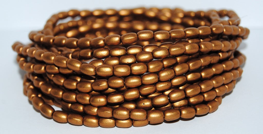 Olive Oval Pressed Glass Beads, 1740 (1740), Glass, Czech Republic