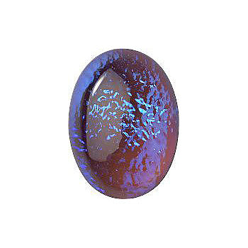 Oval Cabochons Flat Back Crystal Glass Stone, Violet 12 Mexico Opals (16216), Czech Republic