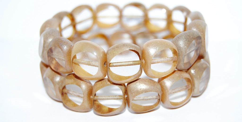 Table Cut Semi-Square Beads With Semi-Round, Crystal 43400A (30 43400A), Glass, Czech Republic