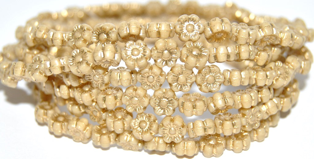 Hawaii Flower Pressed Glass Beads, (13010 54202), Glass, Czech Republic