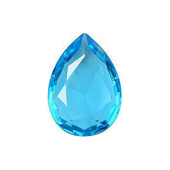 Pear Faceted Pointed Back (Doublets) Crystal Glass Stone, Aqua Blue 1 Transparent (60020), Czech Republic