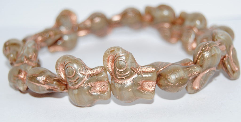 Elephant Animal Pressed Glass Beads, (16017 54200), Glass, Czech Republic