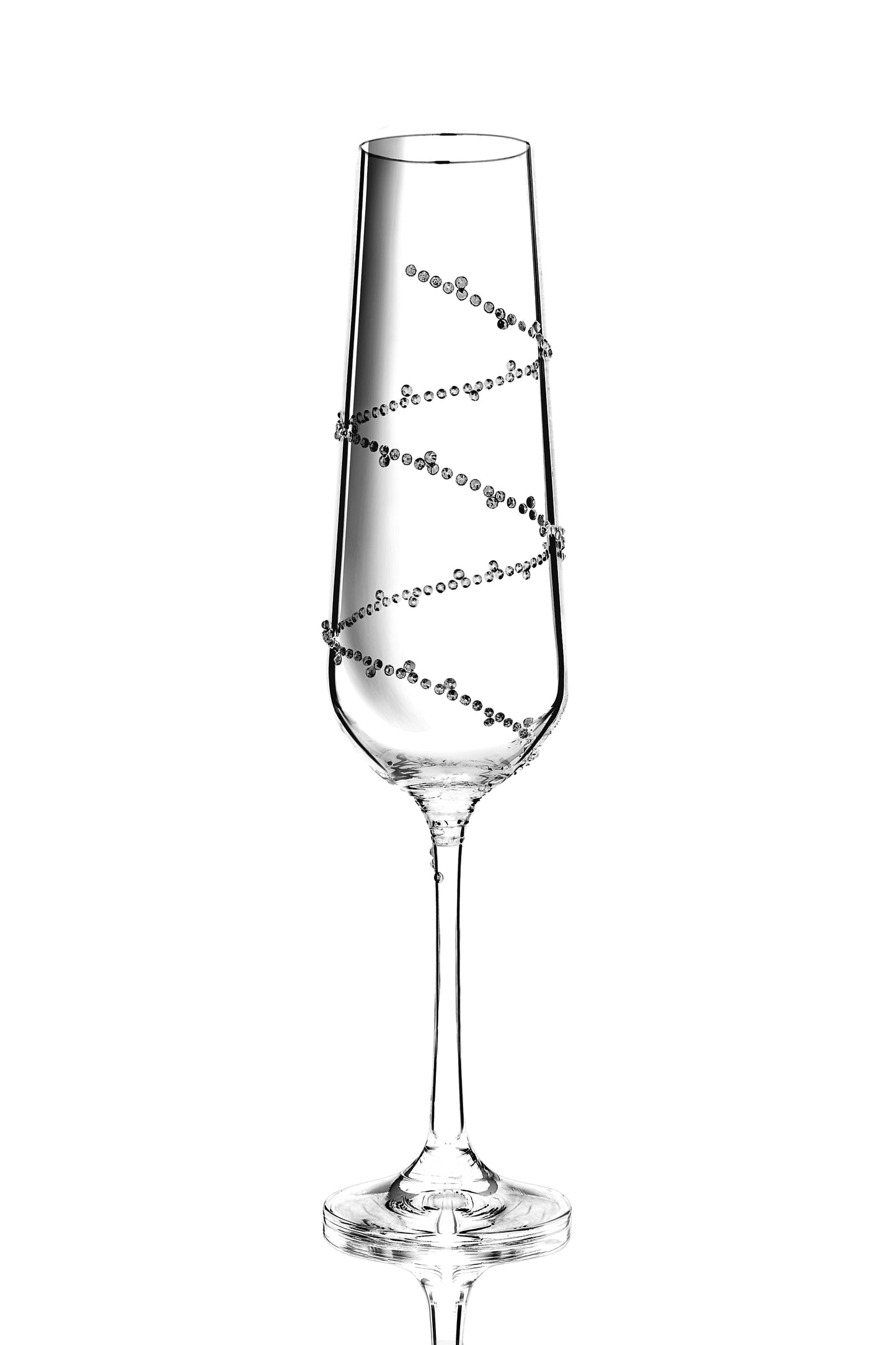 Czech Bohemian Champagne Glass decorated with Swarovski Crystals 200ml Crystal Czech Republic