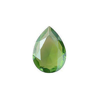 Pear Faceted Pointed Back (Doublets) Crystal Glass Stone, Light Green 2 Transparent With Honey (50270-Ho), Czech Republic