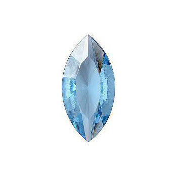 Navette Faceted Pointed Back (Doublets) Crystal Glass Stone, Aqua Blue 13 Transparent (60000-K), Czech Republic