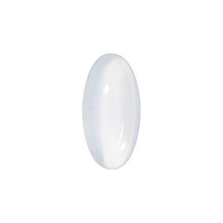Oval Cabochons Flat Back Crystal Glass Stone, White 1 Milky Colours (Milky-White), Czech Republic