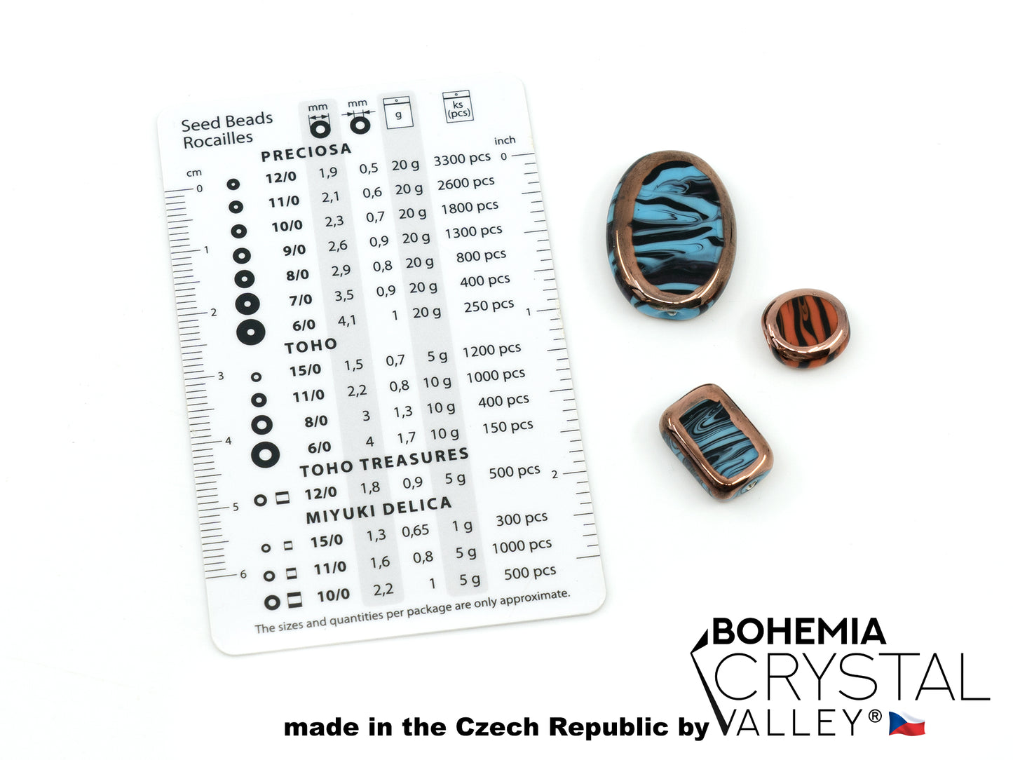 30 pcs Lampwork Beads 500 / Cylinder (271-40-001), Handmade, Preciosa Glass, Czech Republic