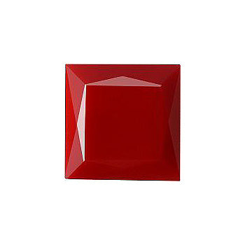 Square Faceted Pointed Back (Doublets) Crystal Glass Stone, Red 2 Opaque (93202), Czech Republic
