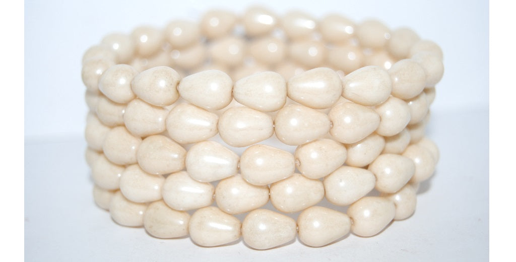 Pear Drop Pressed Glass Beads, Luster Brown Full Coated (14413), Glass, Czech Republic