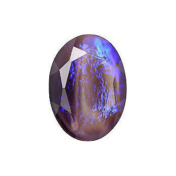 Oval Faceted Pointed Back (Doublets) Crystal Glass Stone, Violet 14 Mexico Opals (16217), Czech Republic