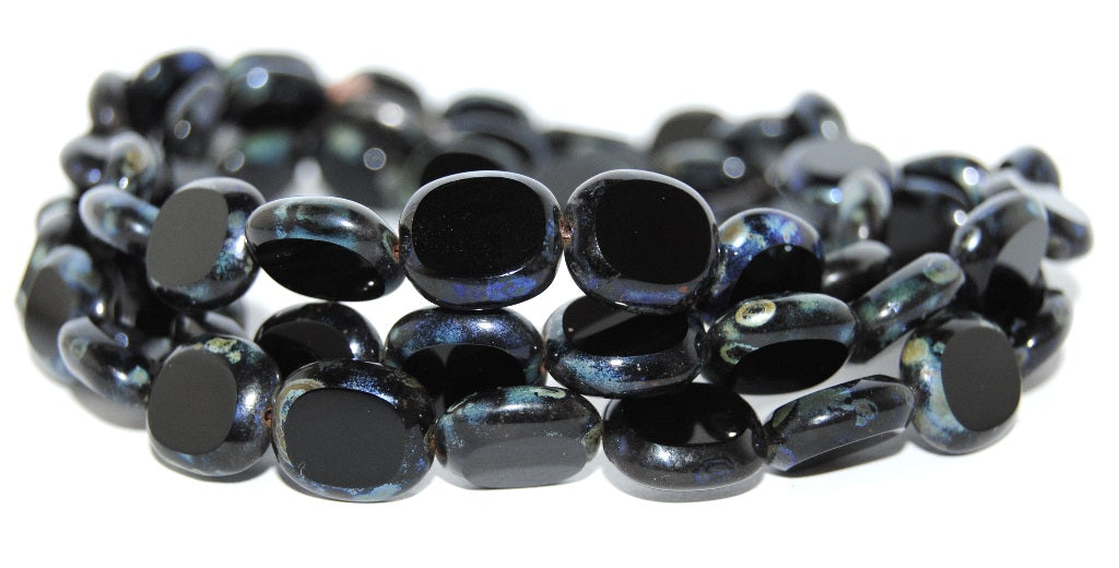 Table Cut Round Candy Beads, Black 85800 (23980 85800), Glass
