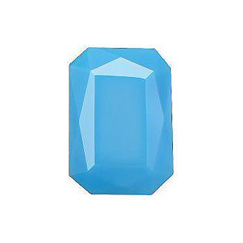 Octagon Faceted Pointed Back (Doublets) Crystal Glass Stone, Aqua Blue 6 Opaque (64020), Czech Republic