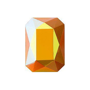 Octagon Faceted Pointed Back (Doublets) Crystal Glass Stone, Yellow 6 Opaque With Ab, Polished (93110-Abp), Czech Republic