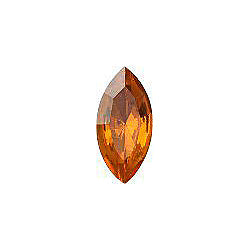 Navette Faceted Pointed Back (Doublets) Crystal Glass Stone, Orange 3 Transparent With Gold Foil (10040-Gf), Czech Republic