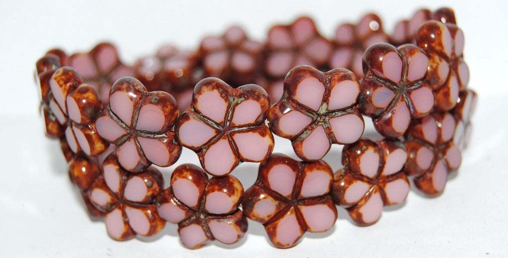 Table Cut Flower Beads, (71010B 66800), Glass, Czech Republic