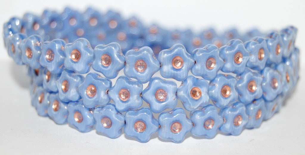 Simple Flower Pressed Glass Beads, (36016 54200), Glass, Czech Republic