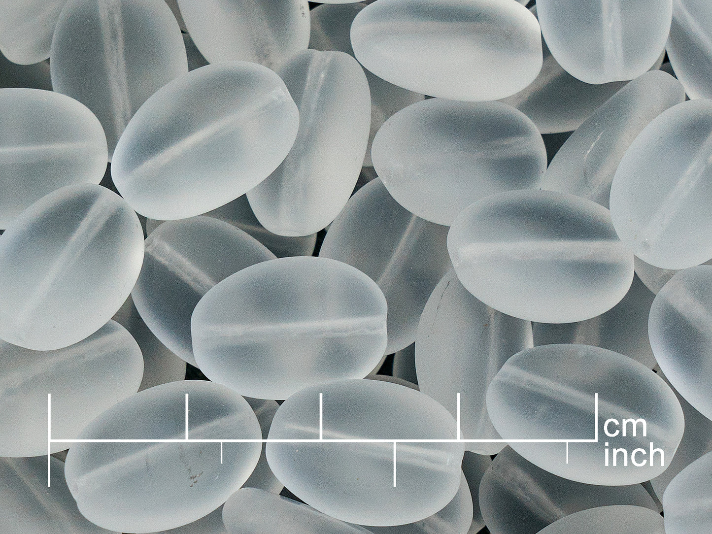 OUTLET 250g Pressed Czech Glass Beads, 15 x 10 mm, Crystal Matte (111-30211-15x10-00030-84110)
