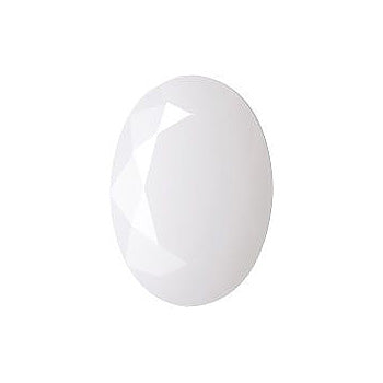 Oval Faceted Flat Back Crystal Glass Stone, White 5 Milky Colours (01000), Czech Republic