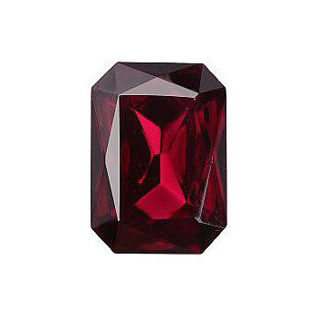 Octagon Faceted Pointed Back (Doublets) Crystal Glass Stone, Red 4 Transparent With Chrome (70350-K-Chr), Czech Republic