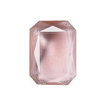 Octagon Faceted Pointed Back (Doublets) Crystal Glass Stone, Pink 14 With Silver (70119-L), Czech Republic