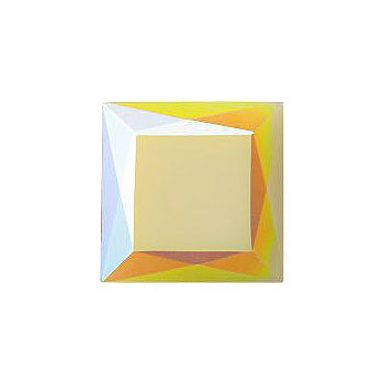 Square Faceted Pointed Back (Doublets) Crystal Glass Stone, Yellow 4 Opaque With Ab, Polished (71100-C-Abp), Czech Republic