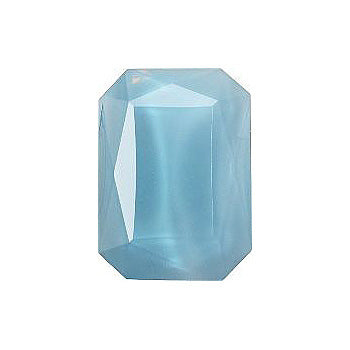 Octagon Faceted Pointed Back (Doublets) Crystal Glass Stone, Aqua Blue 5 Milky Colours (04030-60000-K), Czech Republic