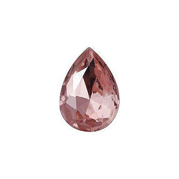 Pear Faceted Pointed Back (Doublets) Crystal Glass Stone, Pink 9 Transparent With Aluminium (70110-L-Al), Czech Republic