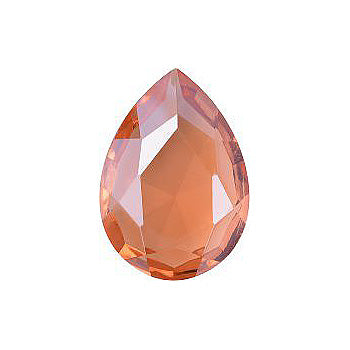 Pear Faceted Pointed Back (Doublets) Crystal Glass Stone, Pink 2 Transparent With Blue Hematite (70130-L-Bh), Czech Republic