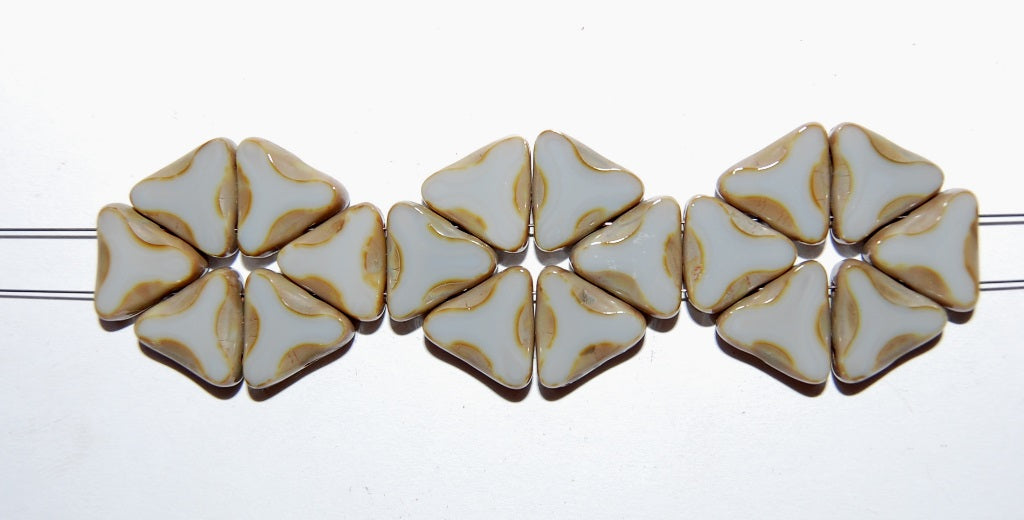 Table Cut Triangle Beads With 2 Holes, 2Hole Opaque Gray 43400 (2Hole 43020 43400), Glass, Czech Republic