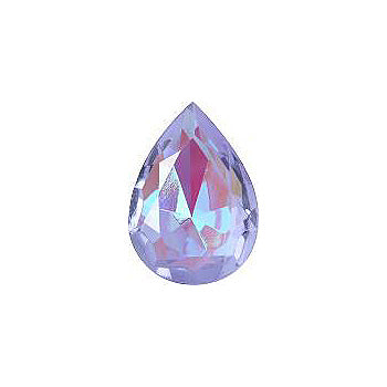 Pear Faceted Pointed Back (Doublets) Crystal Glass Stone, Violet 4 Transparent With Ab (20210-Abb), Czech Republic