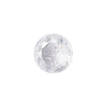 Round Faceted Pointed Back (Doublets) Crystal Glass Stone, White 10 Transparent Crackled (000300-Cr), Czech Republic