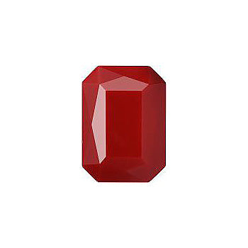 Octagon Faceted Flat Back Crystal Glass Stone, Red 6 Opaque (93202), Czech Republic