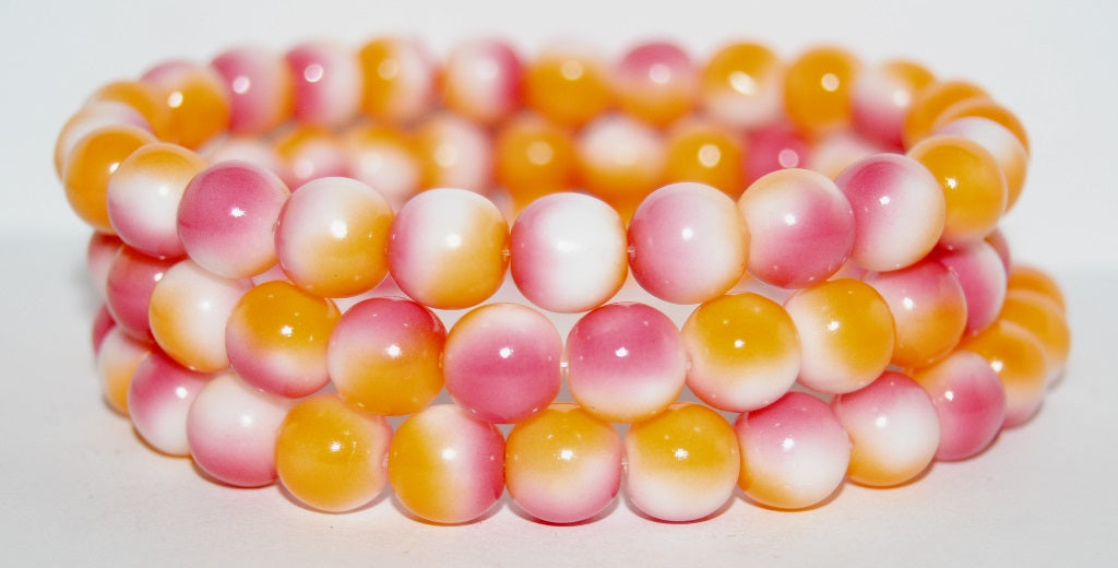 Round Pressed Glass Beads Druck, 48009 (48009), Glass, Czech Republic