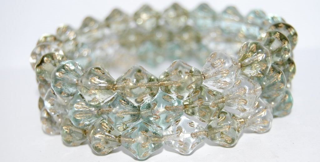 Lantern Pressed Glass Beads, Mixed Colors 54202 (Mix 54202), Glass, Czech Republic