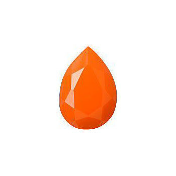 Pear Faceted Pointed Back (Doublets) Crystal Glass Stone, Orange 1 Opaque (93130), Czech Republic