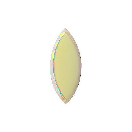 Navette Faceted Pointed Back (Doublets) Crystal Glass Stone, Yellow 9 Opaque With Ab, Polished (71100-C-Abp), Czech Republic