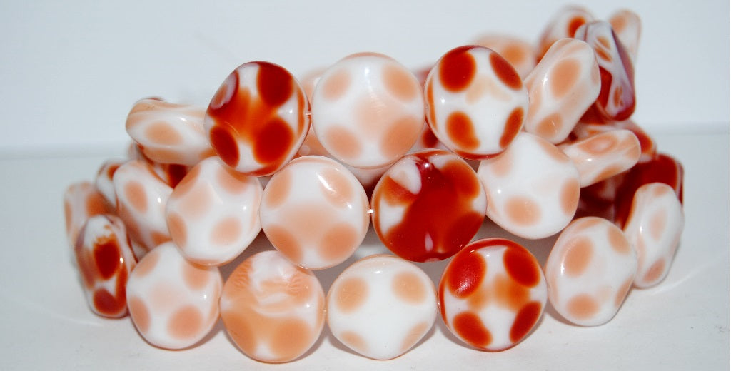 Flat Round Pressed Glass Beads With Cross, (Mix0722407913), Glass, Czech Republic