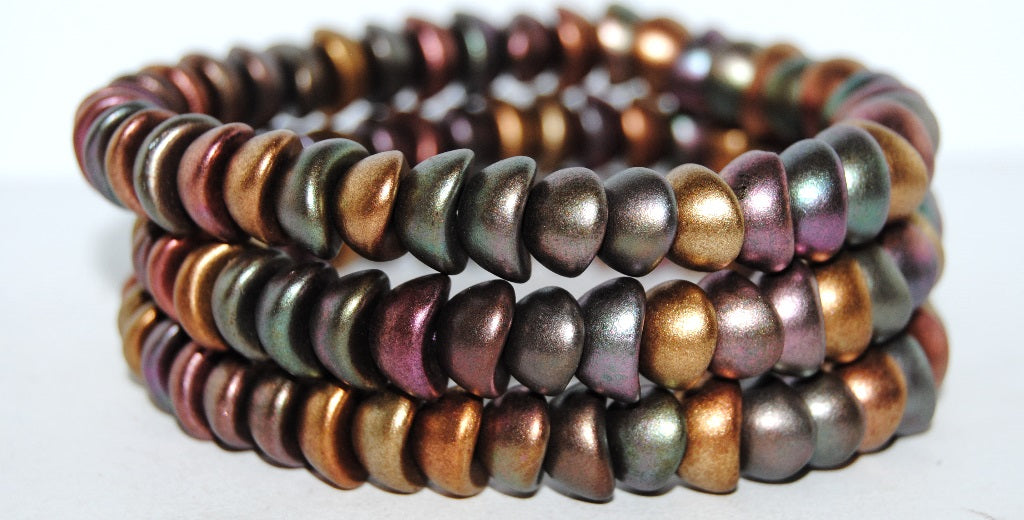 Cup Hlaf Round Pressed Glass Beads, 1620 (1620), Glass, Czech Republic